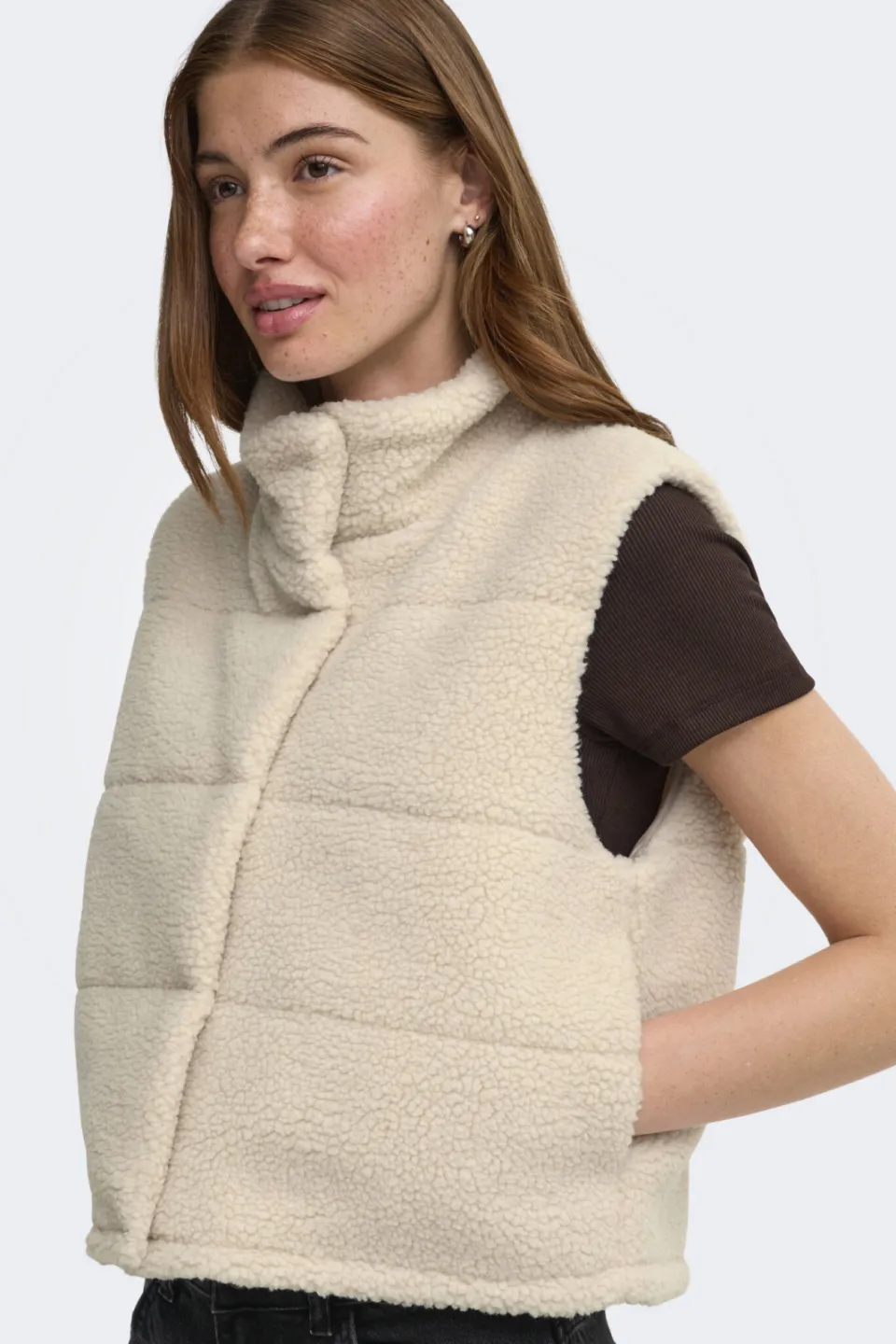 Only gilet ONLSANDRA beige, foto 4