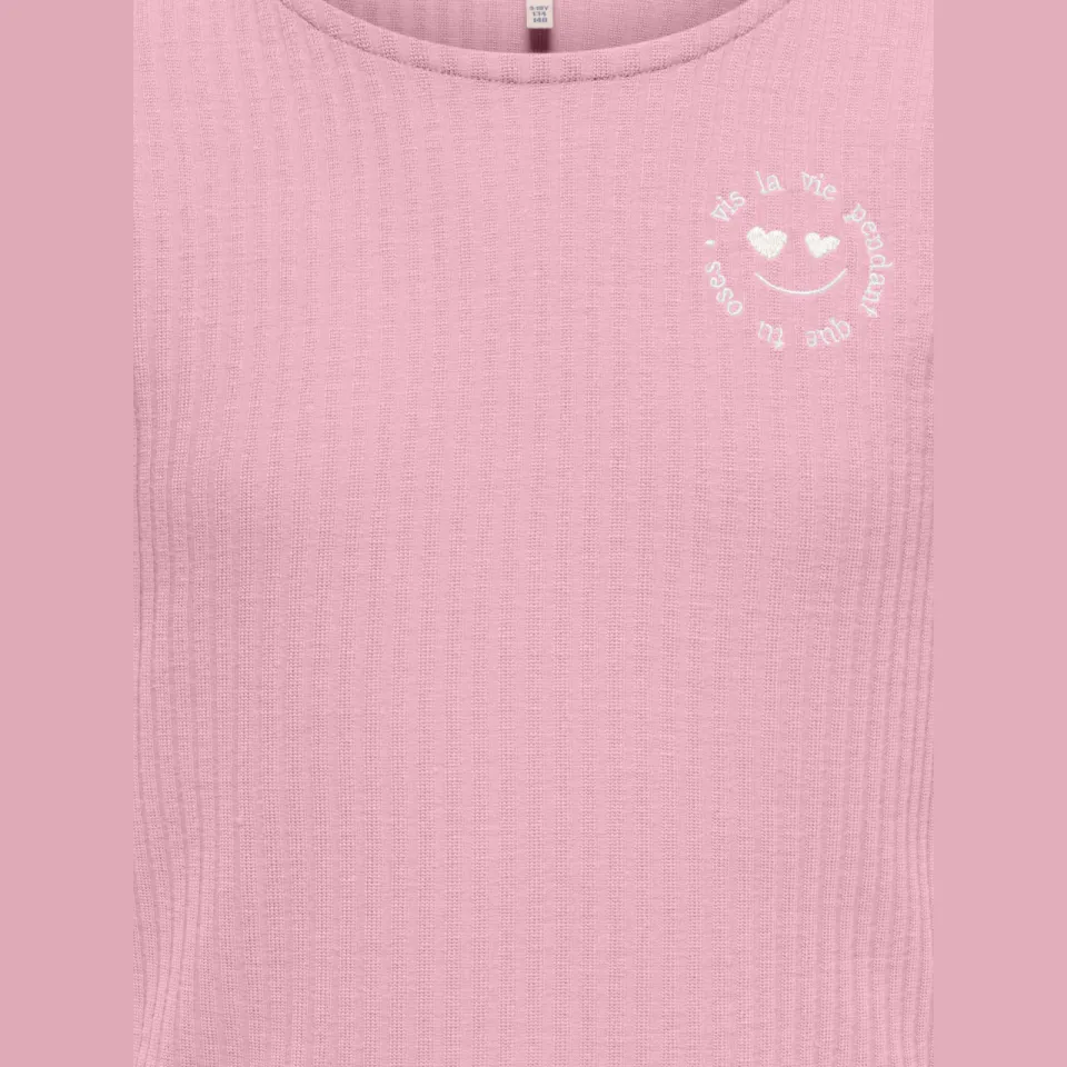 Only T-shirt roze met textuur, foto 4