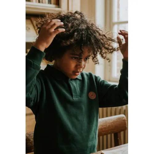 Koko Noko rechtvallende sweater - donkergroen Effen
