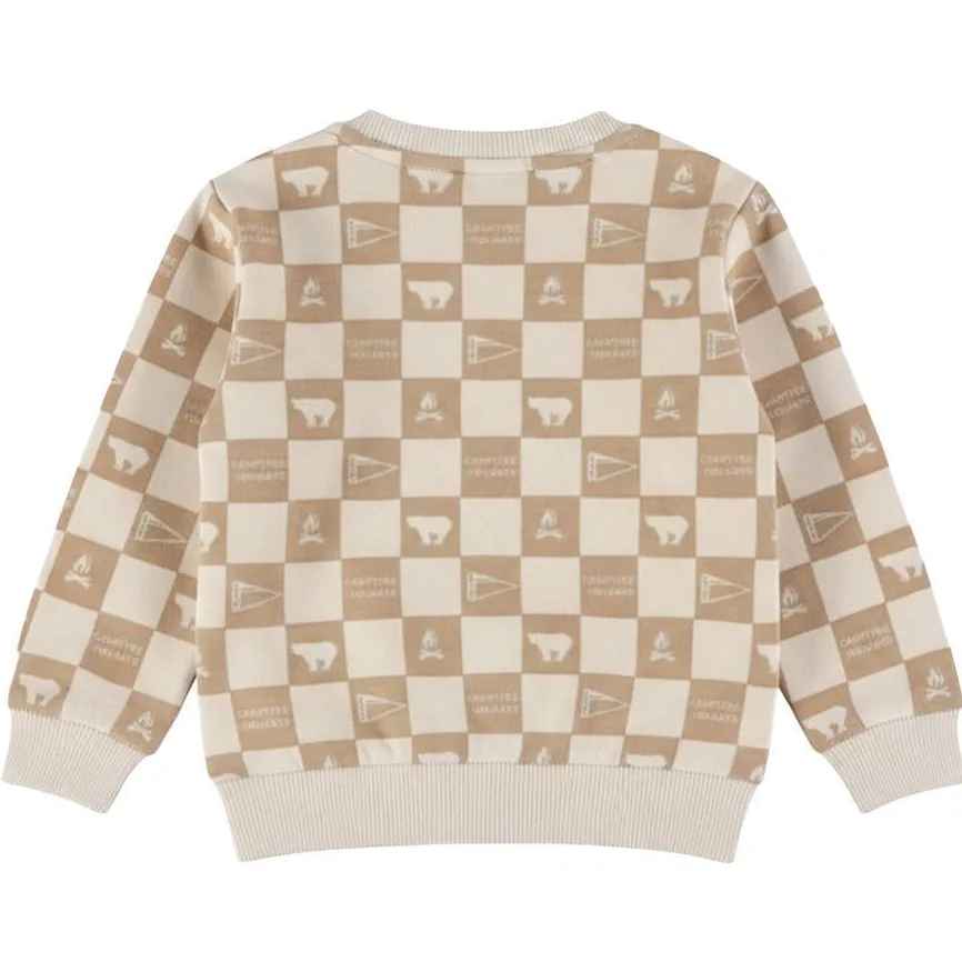 Dirkje rechtvallende sweater met print - beige, foto 3