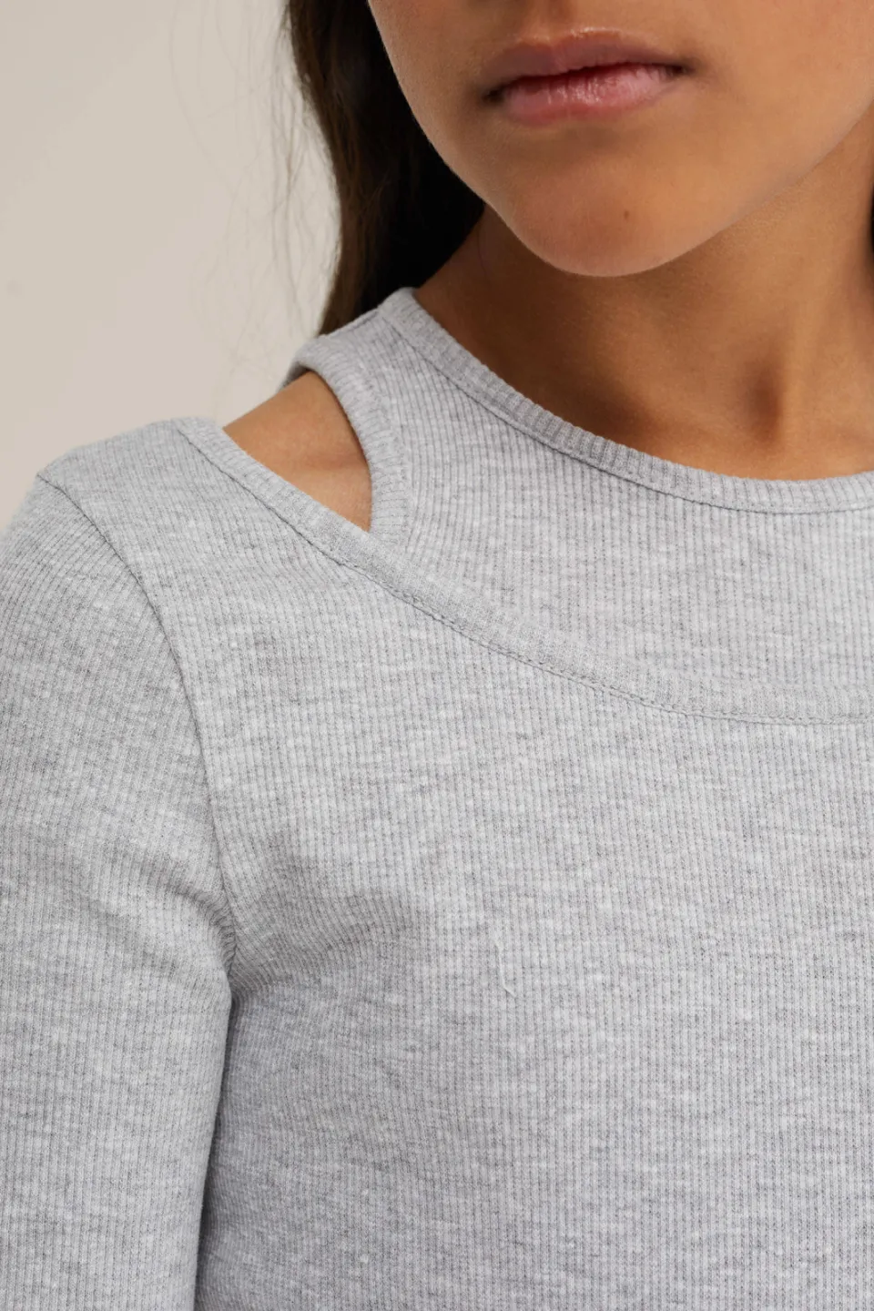 WE Fashion longsleeve met ronde hals grijs, foto 4