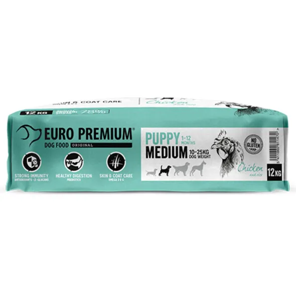 Euro Premium Puppy Medium kip & rijst hondenvoer 12 kg, foto 4