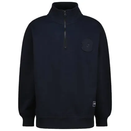 Vingino sweater met patches - donkerblauw Effen