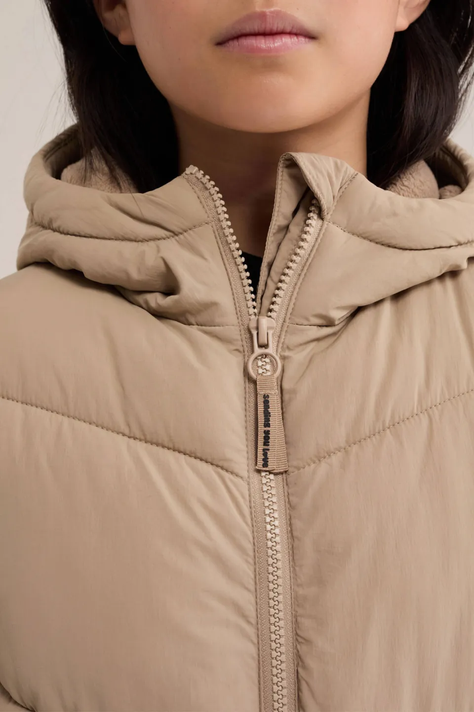 WE Fashion gewatteerde winterjas beige, foto 5