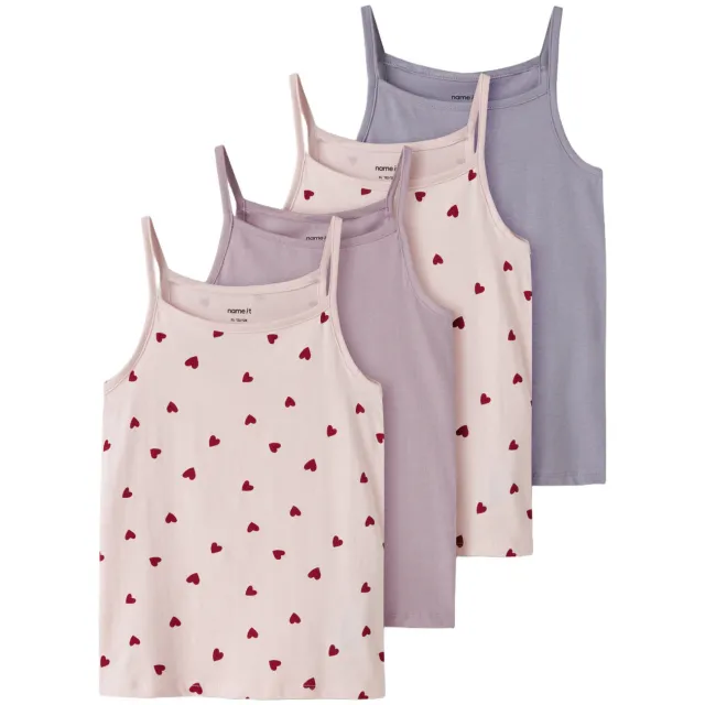 NAME IT NKFSTRAP topje roze lila paars 4-pack Roze/lila/paars