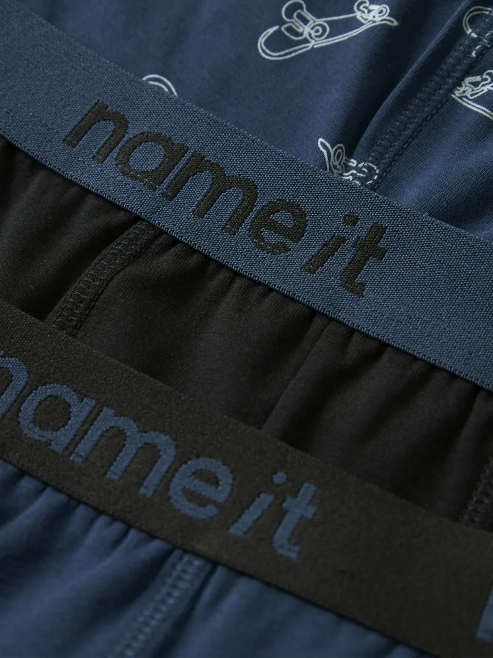 NAME IT boxershorts set van 3 donkerblauw zwart, foto 5