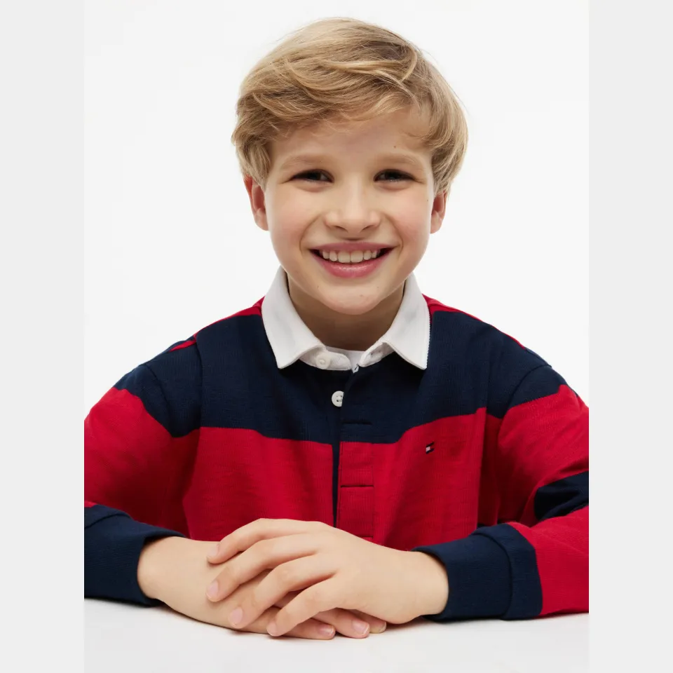 Tommy Hilfiger gestreepte polo - rood, foto 4