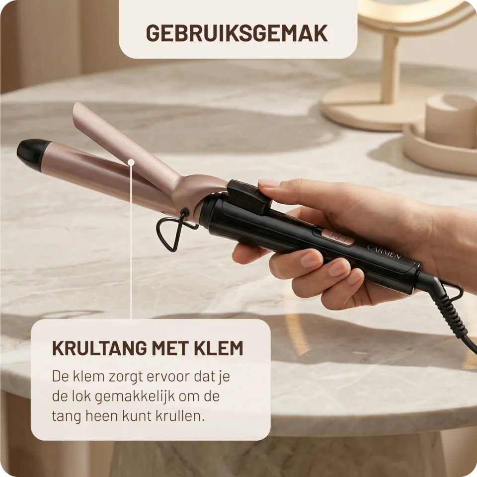 Carmen CCT2520B krultang zwart, foto 4