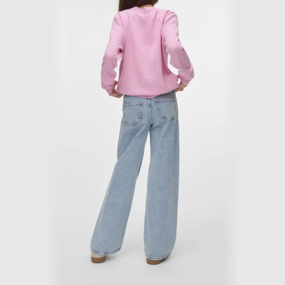 Vero Moda GIRL wide leg high waist jeans light blue denim, foto 4