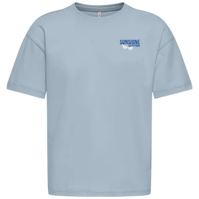 Only T-shirt lichtblauw met print