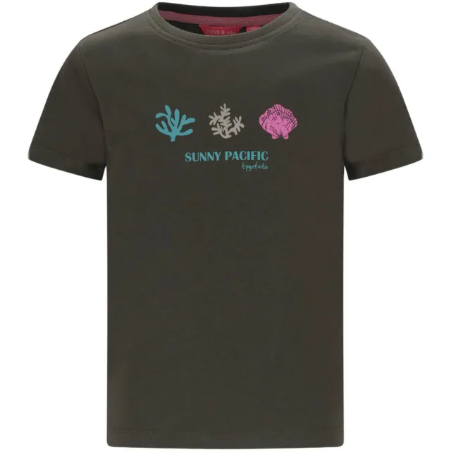 TYGO & vito jersey t-shirt donkergroen met koraalprint, foto 2