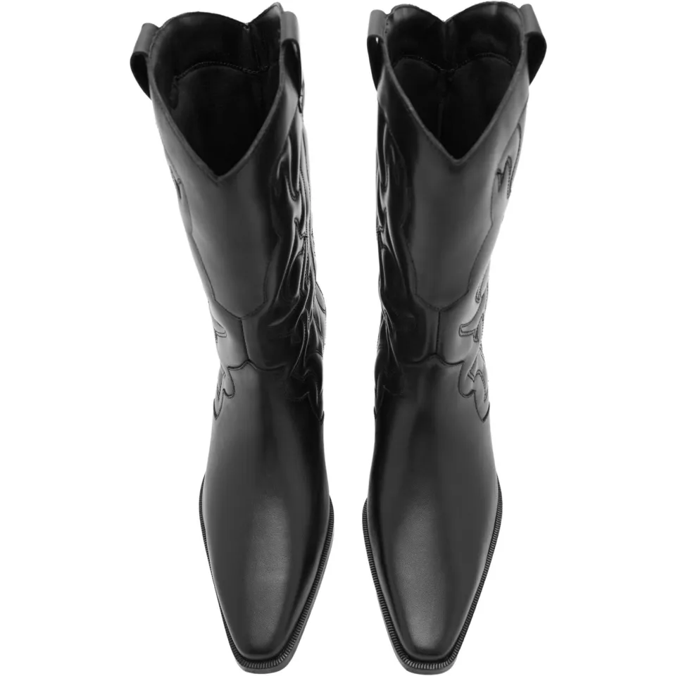 Mango TEEN leren western laarzen - zwart, foto 4