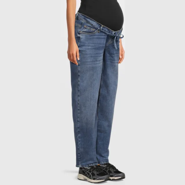 LOVE2WAIT zwangerschaps tapered jeans medium blue denim Stone Wash