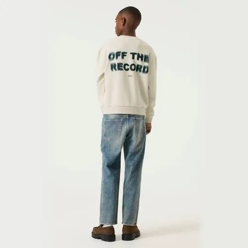 Garcia katoenen rechtvallende sweater met backprint - crème, foto 3