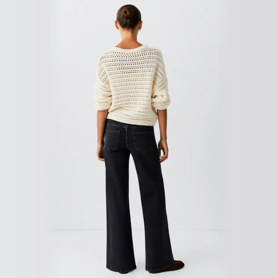 Mango TEEN wide leg jeans met studs - donkergrijs, foto 7