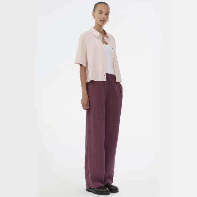 Modström straight high waist broek Bordeaux