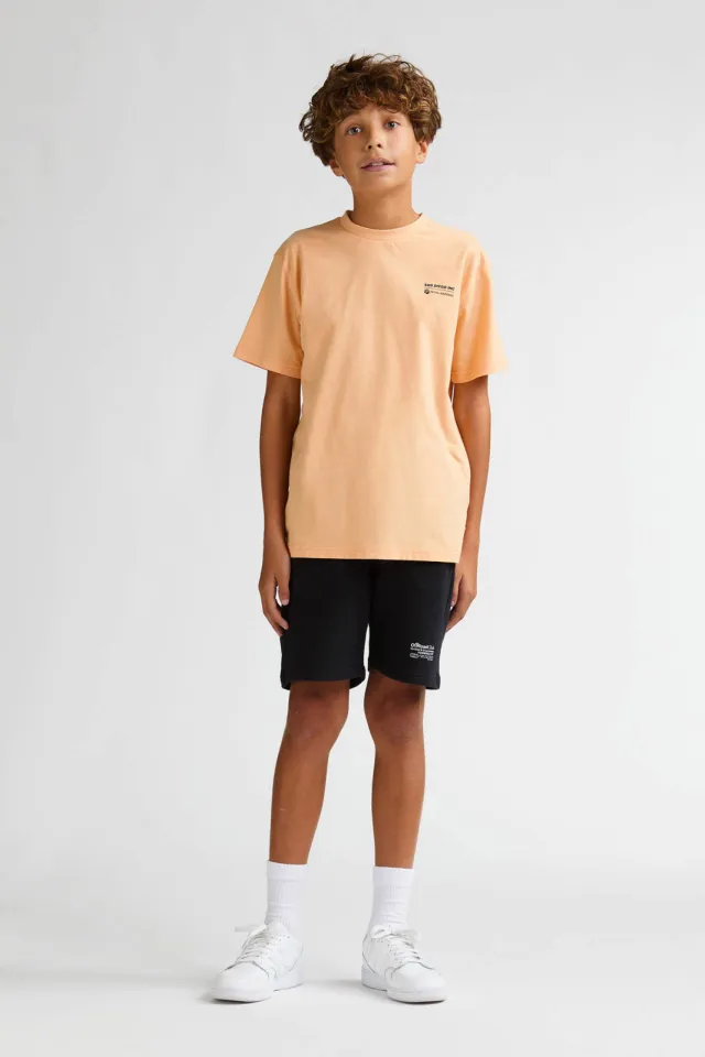 Petrol Industries t-shirt met backprint oranje Tropisch oranje
