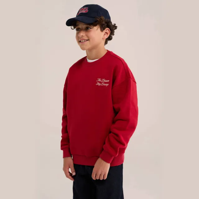 WE Fashion sweater met backprint - rood Rood/wit