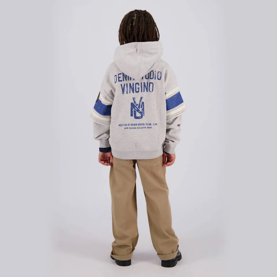 Vingino oversized hoodie met backprint - grijs/blauw, foto 7