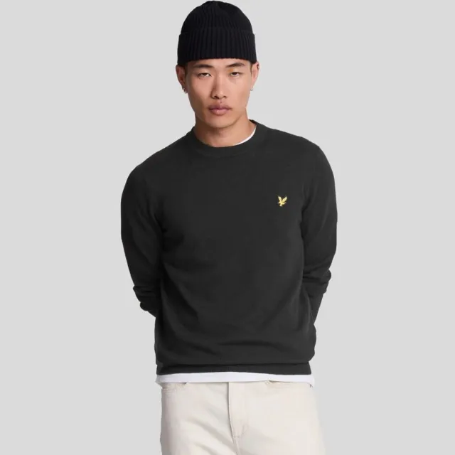 Lyle & Scott Trui Lyle & Scott KN2110VC MERINO CREW-Z865 JET BLACK Zwart