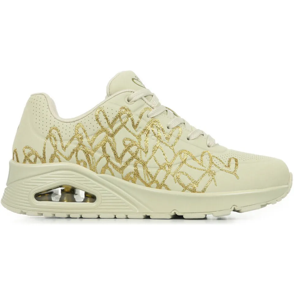 Skechers Uno Golden Heart sneakers gebroken wit, foto 3