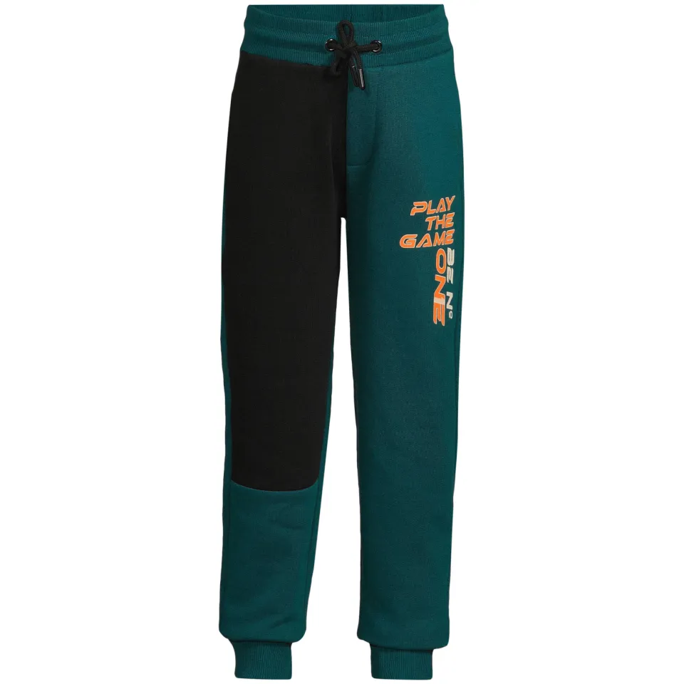 Orange Stars colourblock fleece joggingbroek Adam teal teal/zwart, foto 2