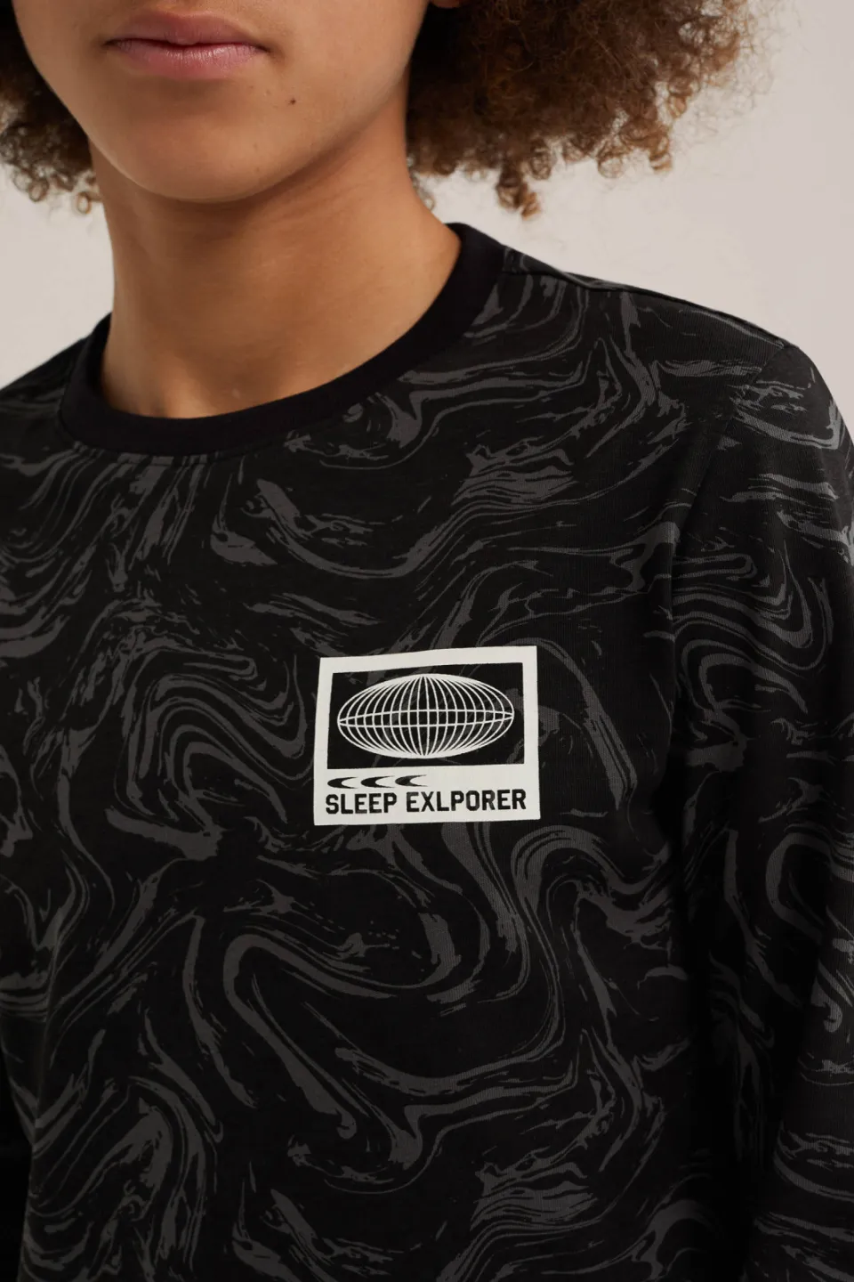 WE Fashion pyjama met print zwart/grijs, foto 5