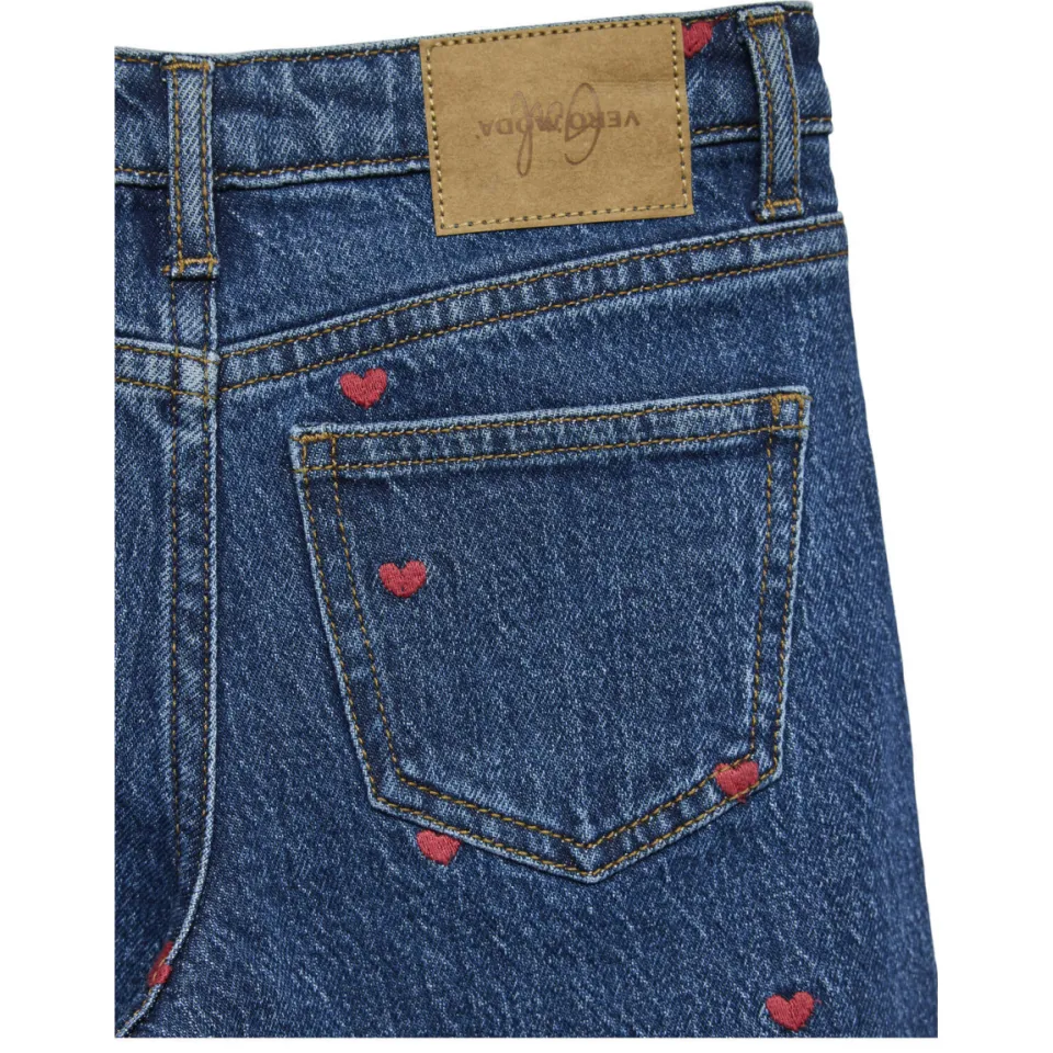 Vero Moda GIRL high waist wide leg jeans medium blue denim, foto 5