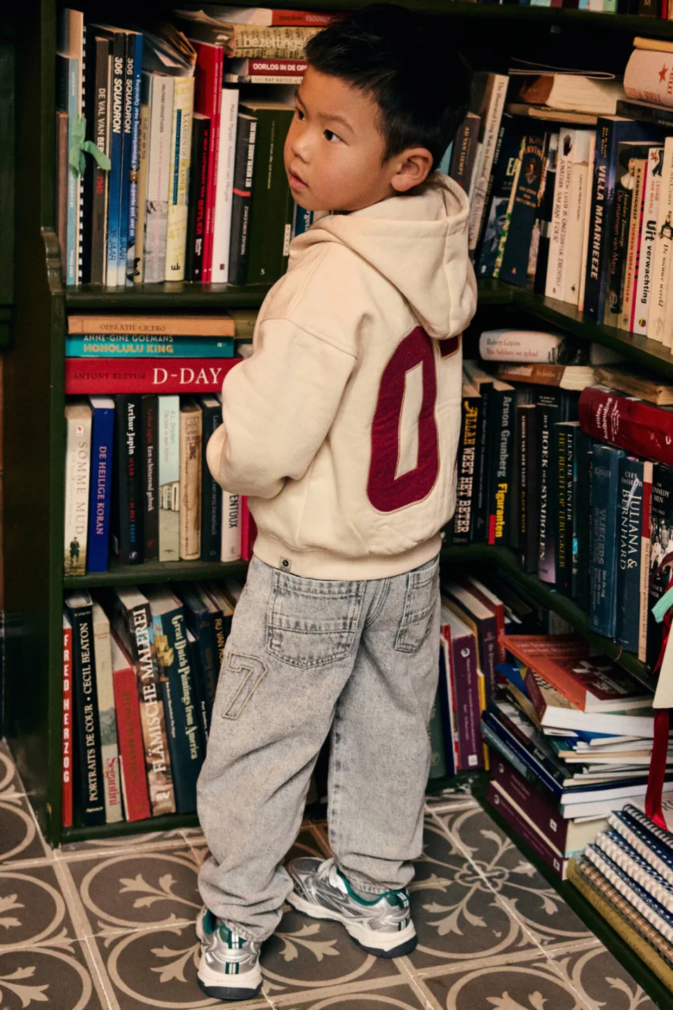 Daily7 oversized hoodie met backprint en patches - beige, foto 5