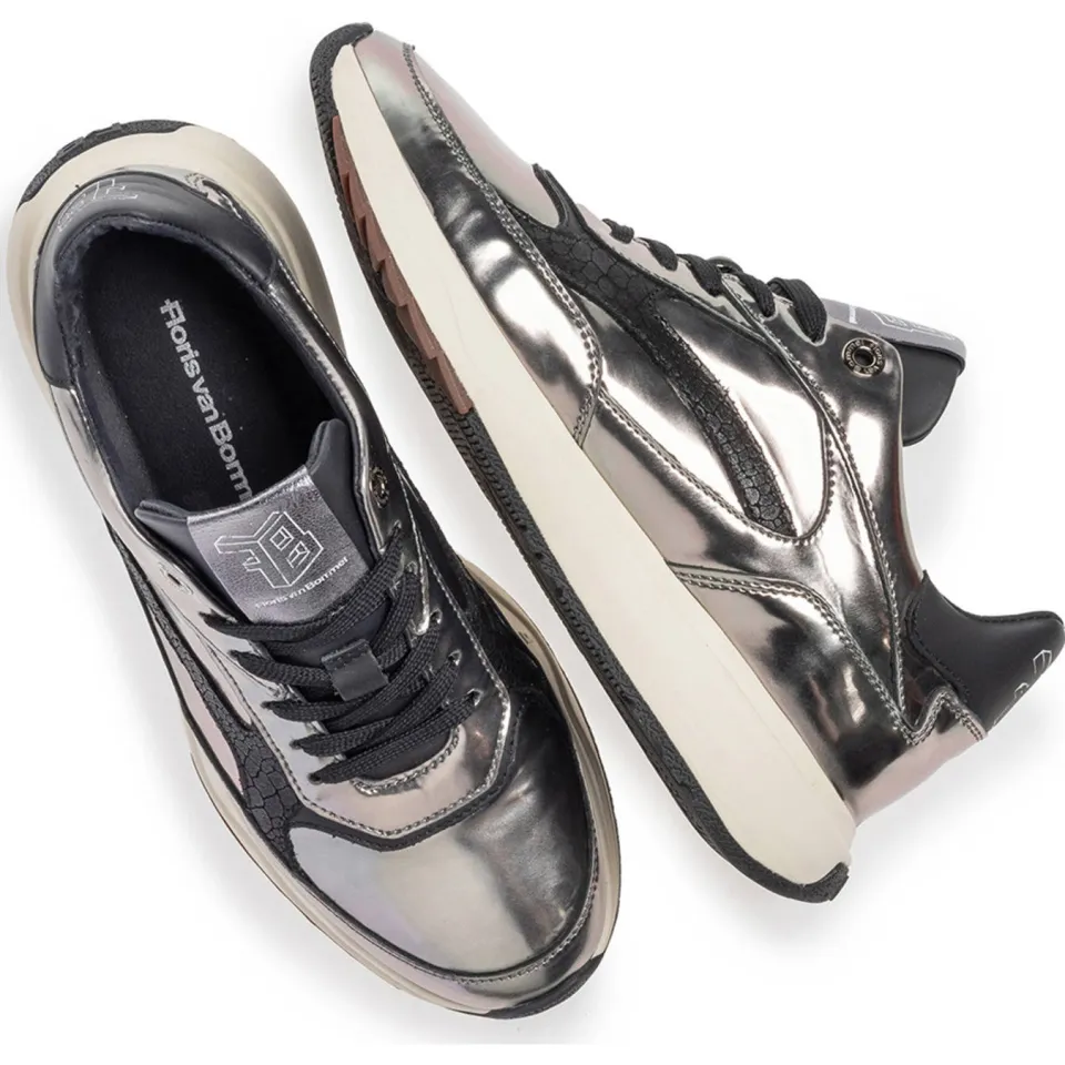 Floris Van Bommel Suvi 02.08 leren sneakers zilver metallic, foto 5