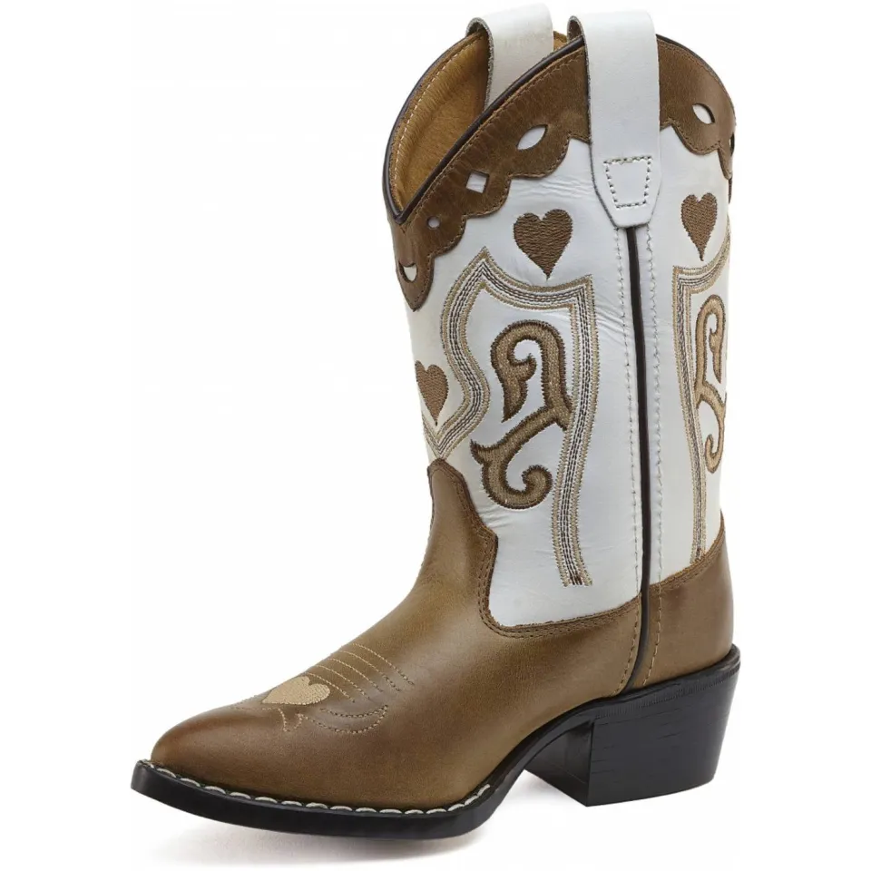 Bootstock Schoolkind leren cowboylaarzen bruin/wit, foto 3