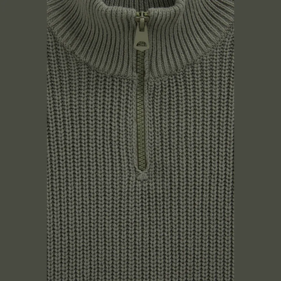 WE Fashion katoenen gebreide trui - olijfgroen, foto 5