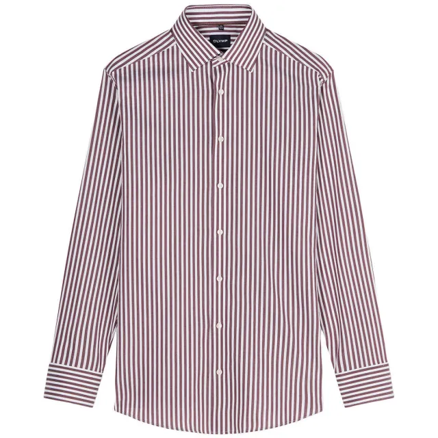 Olymp slim fit gestreept overhemd - bordeaux