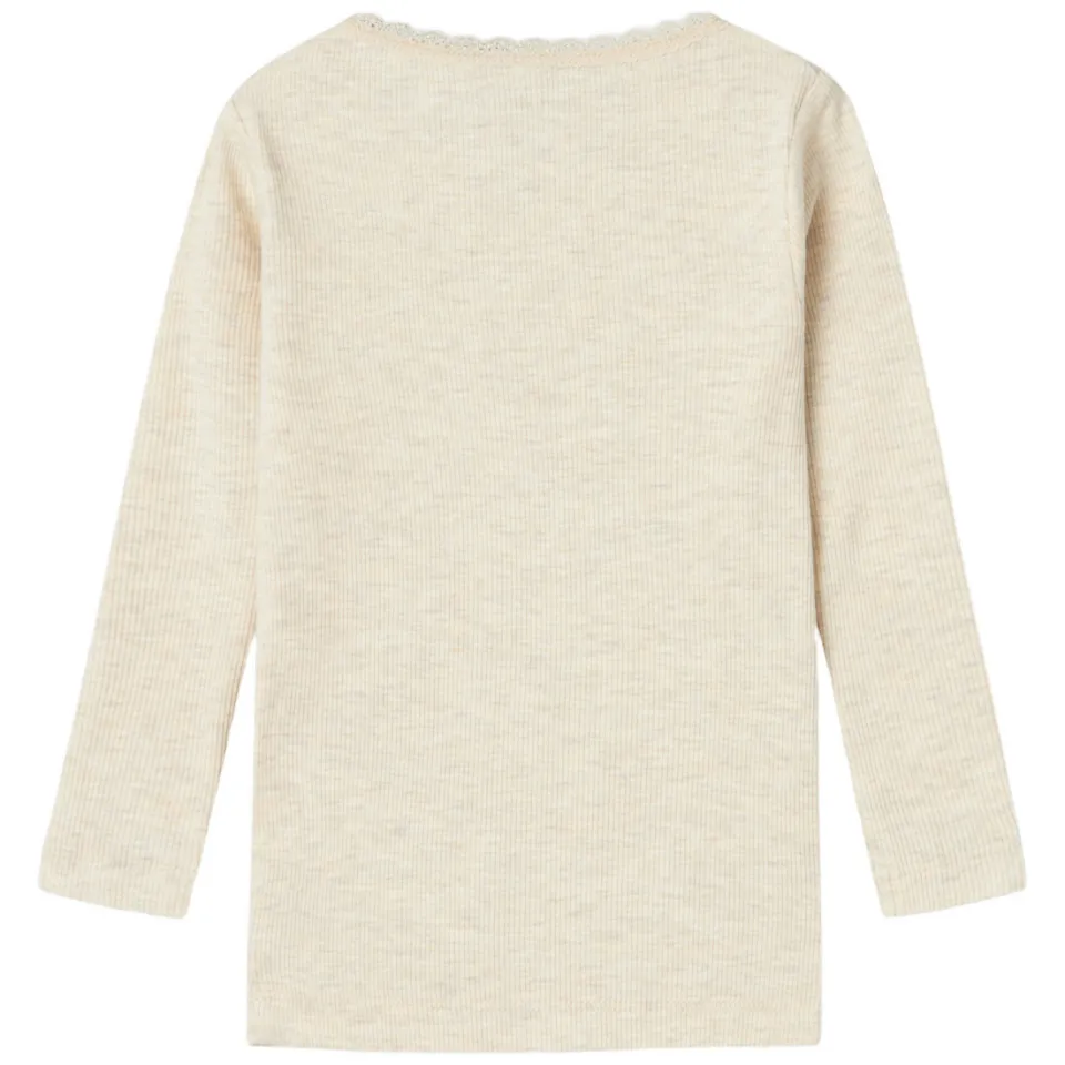 NAME IT MINI ribgebreide longsleeve zand melange, foto 3
