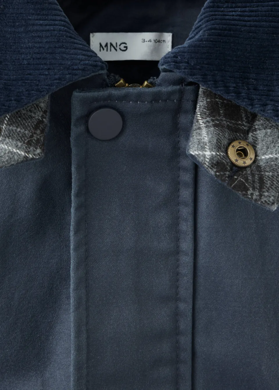 Mango corduroy parka marineblauw, foto 7