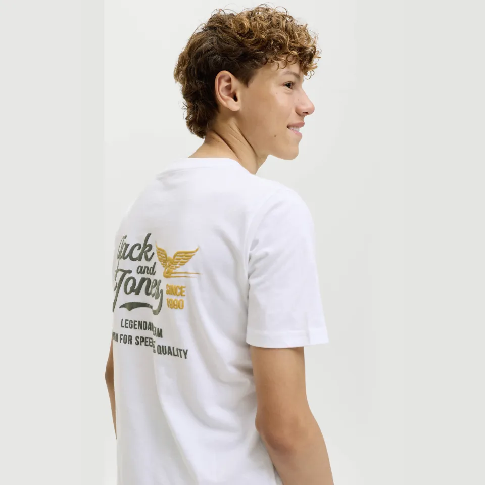 Jack & Jones junior t-shirt met backprint wit, foto 5