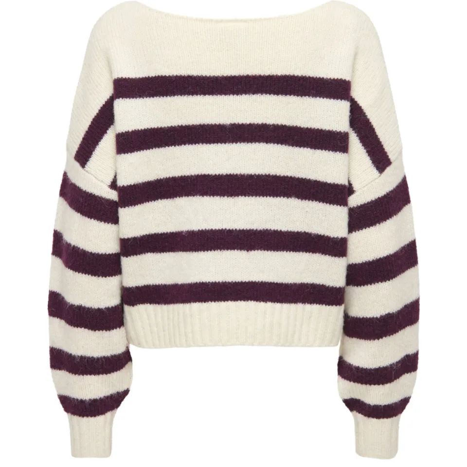 Only MATERNITY zwangerschaps trui gebreid ecru/bruin Dames Polyester Ronde hals, foto 3