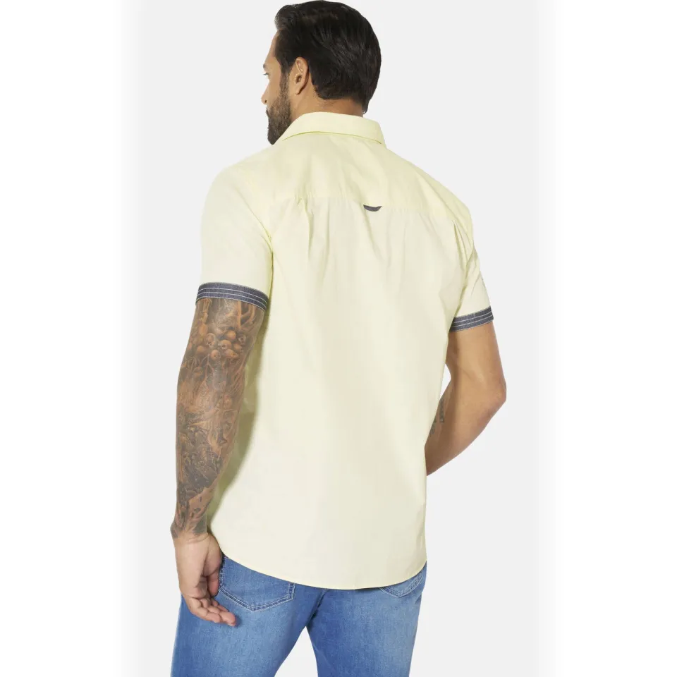 Jan Vanderstorm +FIT Collectie loose casual overhemd Plus lichtgeel, foto 4