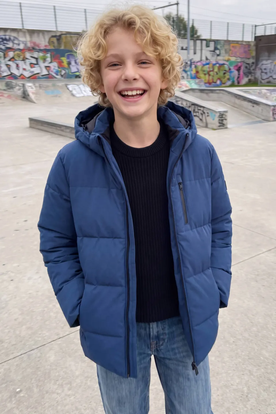 Jack & Jones Becks puffer winterjas donkerblauw, foto 5