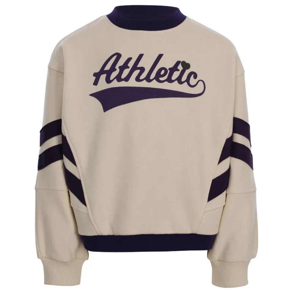 LOOXS 10sixteen oversized gestreepte sweater met tekst - ecru/paars, foto 2