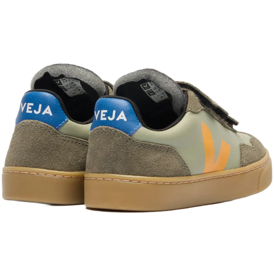Veja Small V-90 leren sneakers - khaki/geel, foto 3