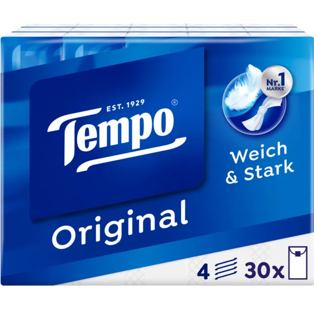 Tempo 3+2 gratis: Tempo Original 4-laags Zakdoekjes 30 stuks