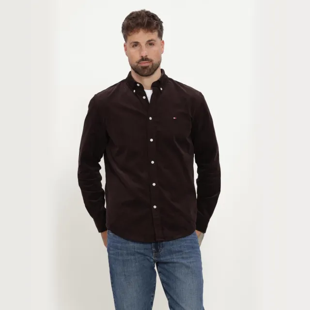 Tommy Hilfiger Heren Overhemden Solid Corduroy Rf Shirt - Bruin, foto 2