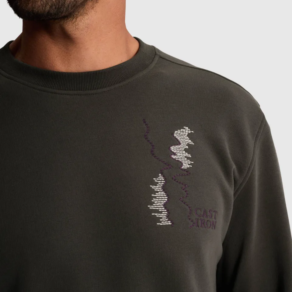 Cast Iron relaxed fit sweater met backprint - clever crows, foto 6