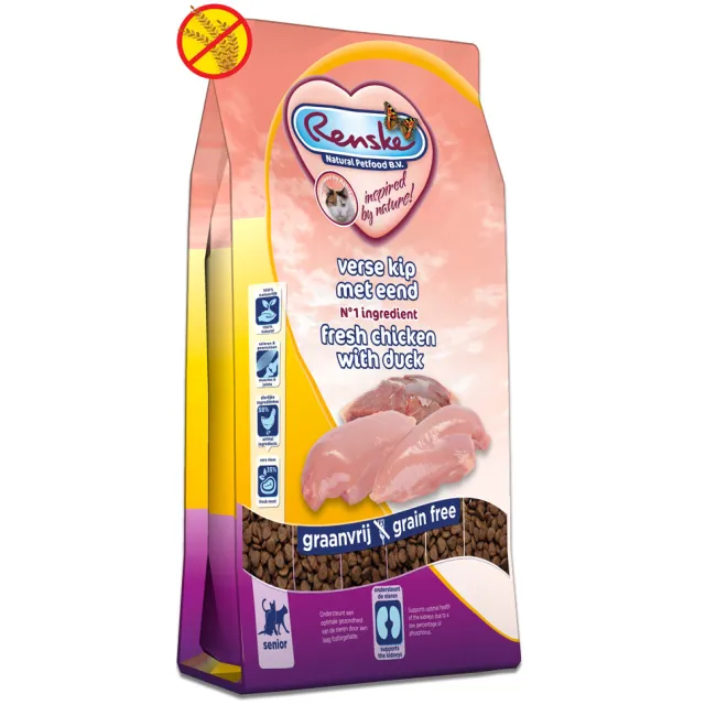 Renske Super Premium Senior kattenvoer kip en eend