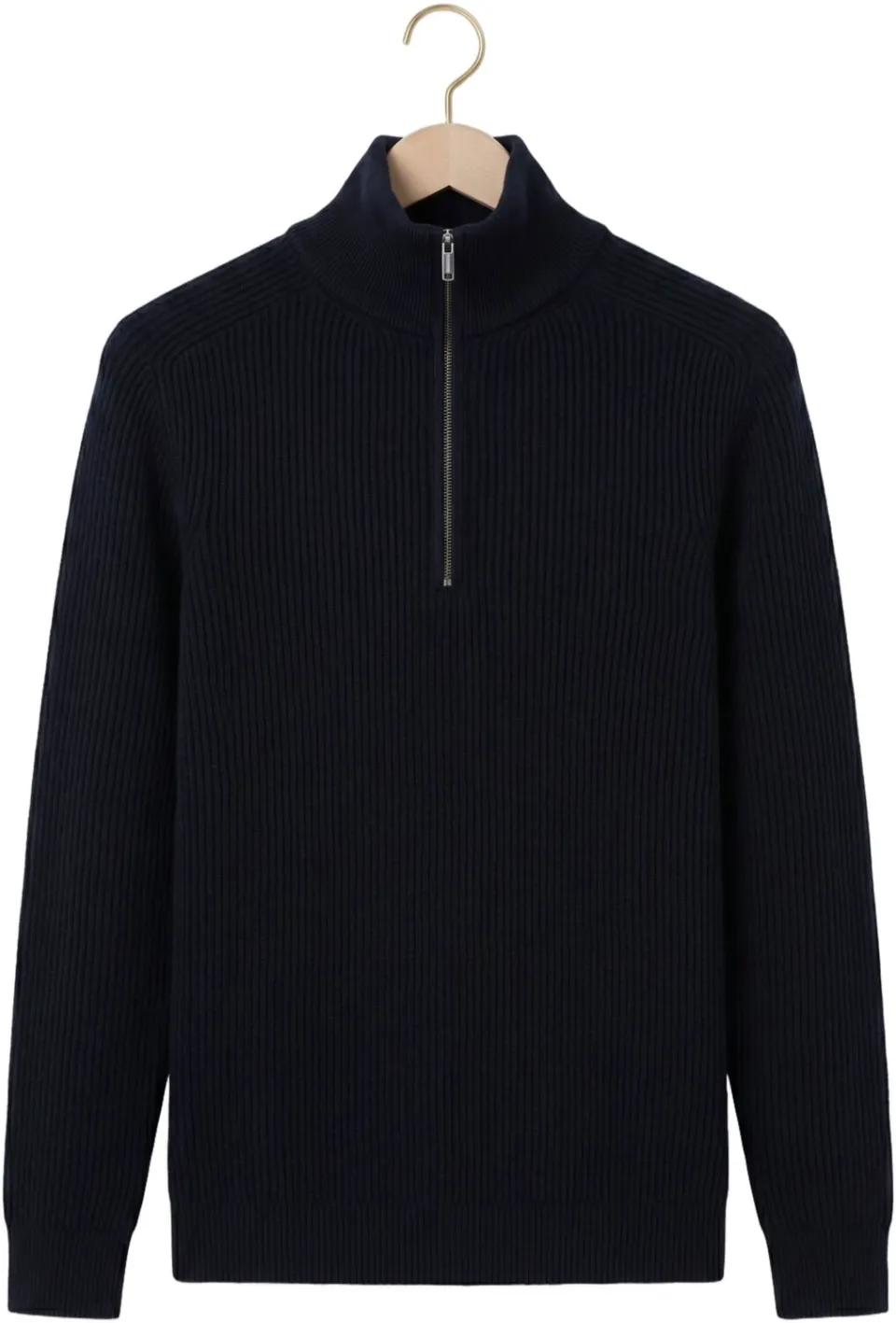 Profuomo Heren Truien & Vesten Pullover Half Zip Heavy Wool - Donkerblauw, foto 2