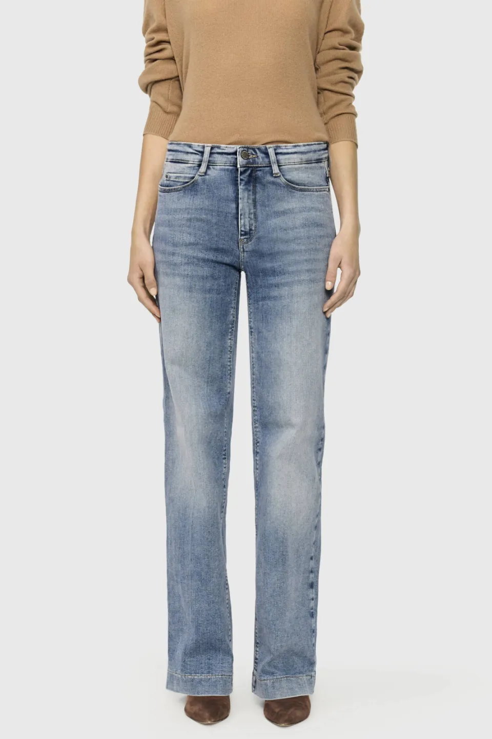 MAC wide leg jeans lichtblauw, foto 6