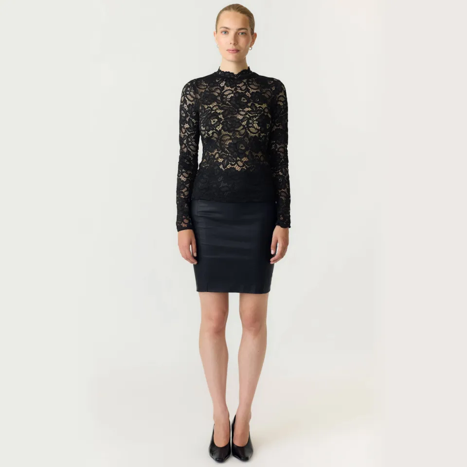 Yas Yaslacey lace top zwart