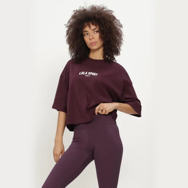 The Lola Club Dames Tops & T-shirts Stella Ss Tee - Bordeaux Aubergine