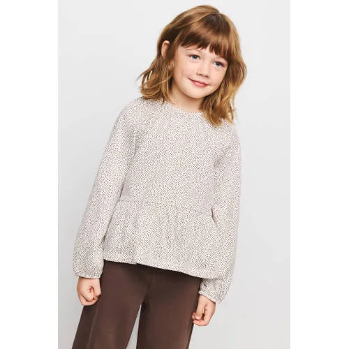 Mango blousetop met ruches en stippen wit, foto 4